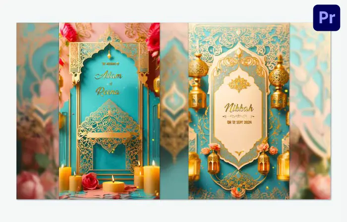 Royal 3D Design Muslim Wedding Invitation Instagram Story